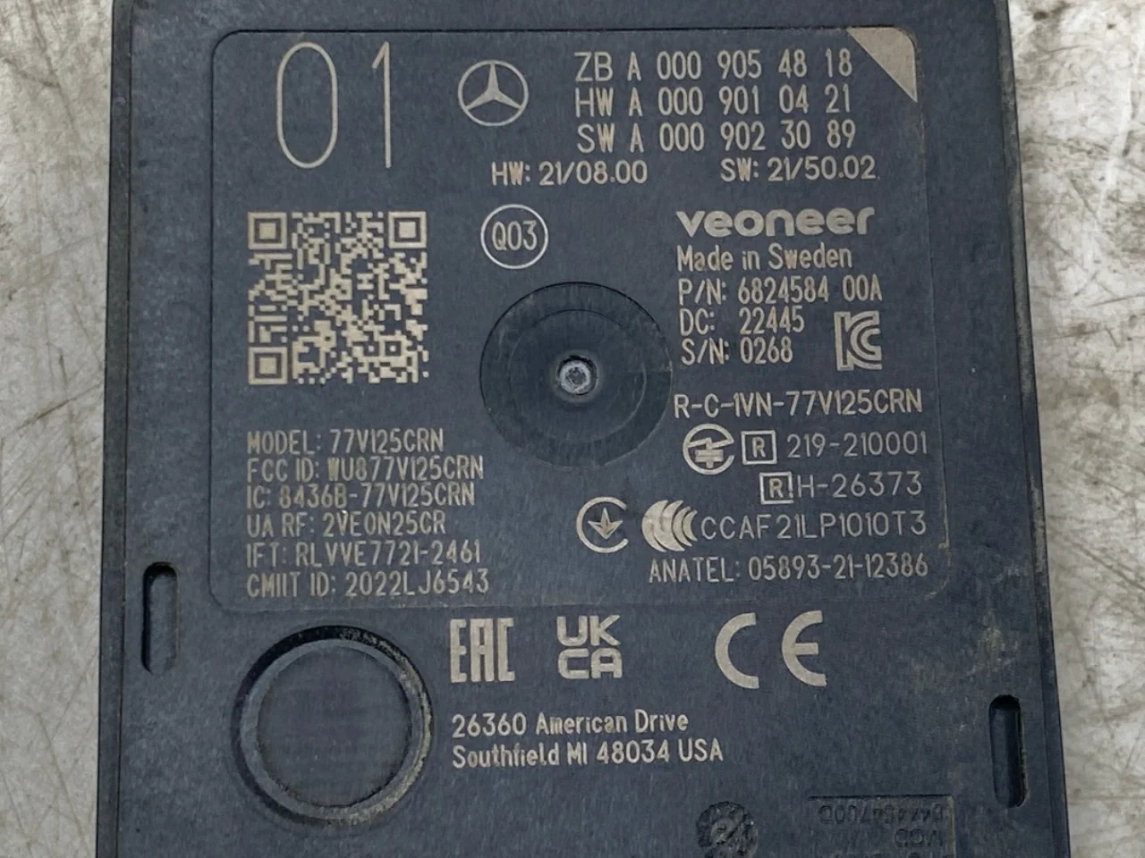 Mercedes EQS SUV X296 2022- Senzor tempomat adaptiv vedere 3