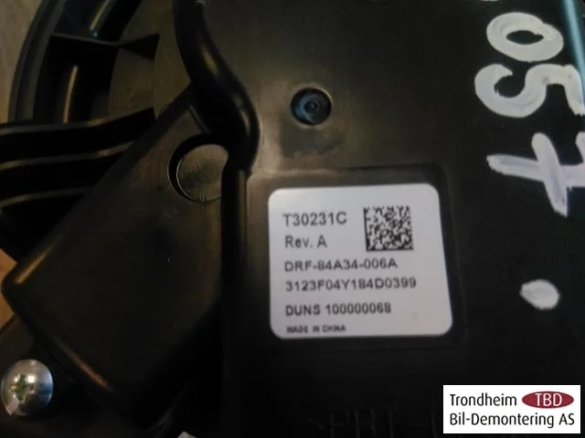 Tesla MODEL 3 2017--> Fűtésventilátor motor nézet 2