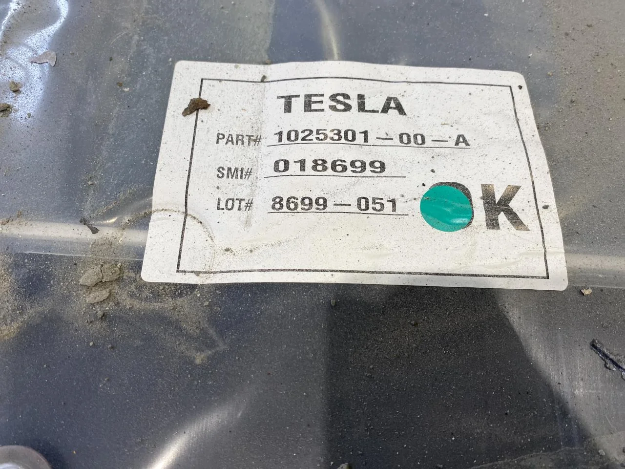 Tesla MODEL S 2013- High-voltage battery view 3