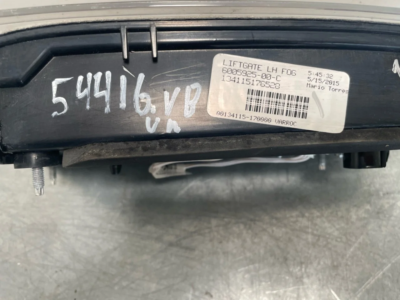 Tesla MODEL S 2013- Rear light, left, on tailgate (inner) view 2