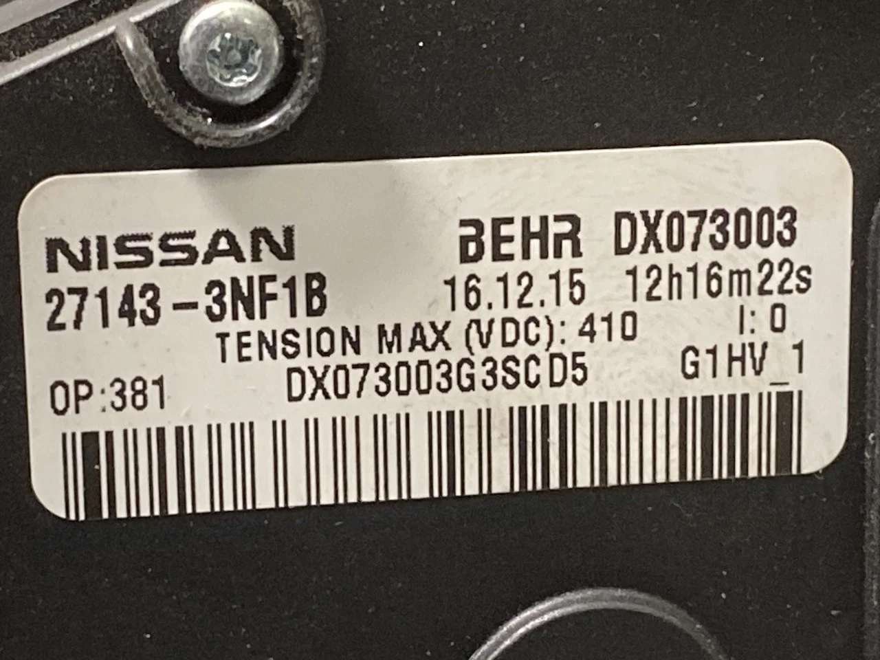 Nissan LEAF 2011-17 Fűtőradiátor, elektromos nézet 4