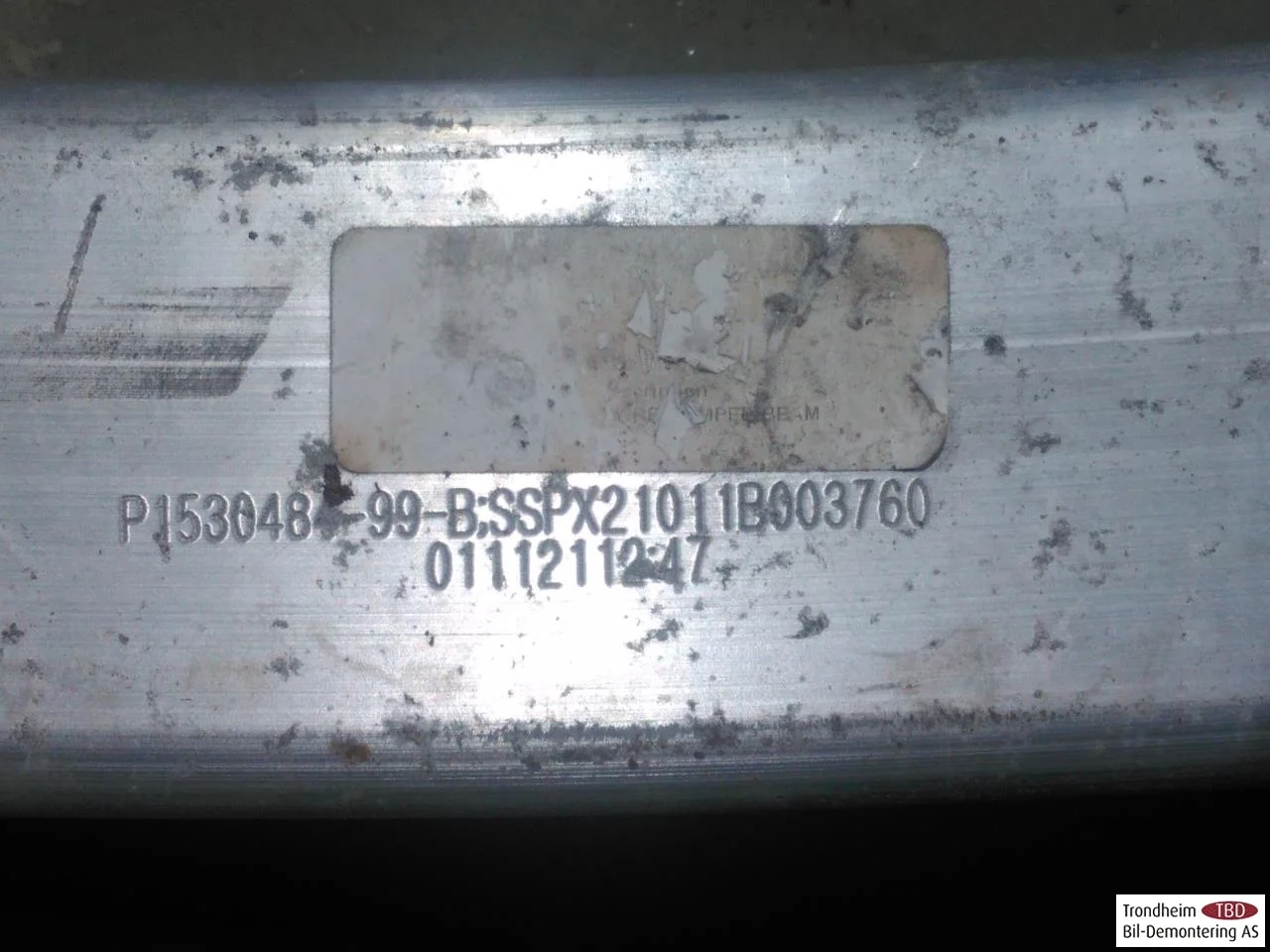 Tesla MODEL 3 2017--> Bumper reinforcement beam, rear view 4
