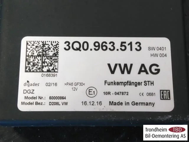 Volkswagen PASSAT 2015-19 Vezérlőegység, egyéb view 3