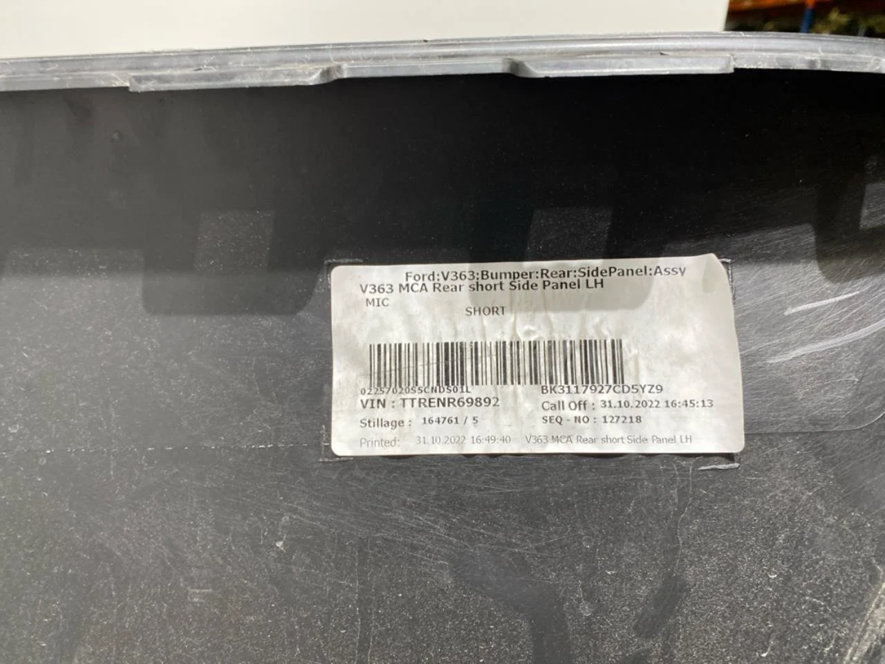 Ford E-TRANSIT 2022- Rear bumper section, left view 3