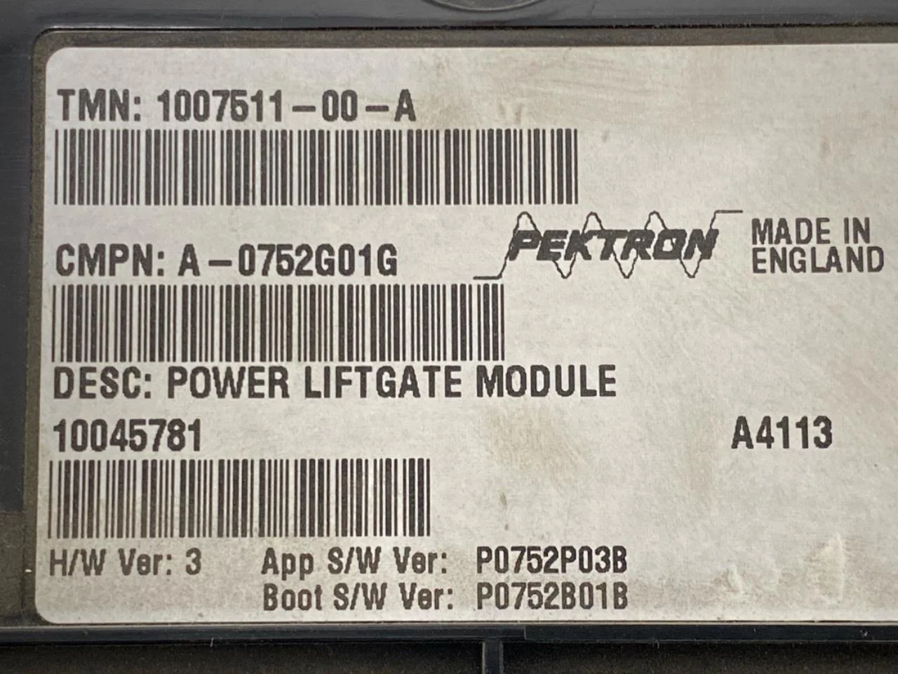 Tesla MODEL S 2013- Control unit, tailgate view 3