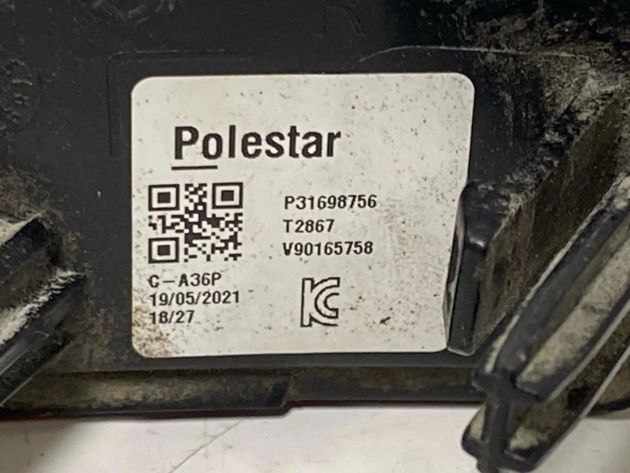 Polestar 2 2020- Fényvisszaverő lemez / rendszámtartó nézet 3