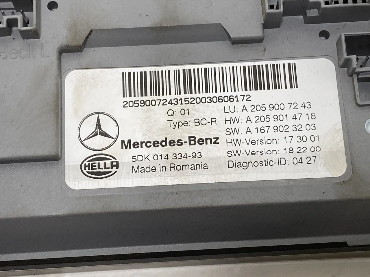 Mercedes EQC 2020- Vezérlőegység, egyéb nézet 2