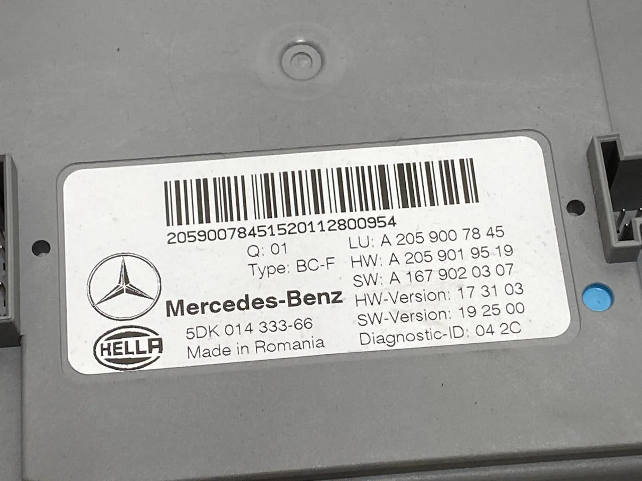 Mercedes EQC 2020- Vezérlőegység, egyéb nézet 2