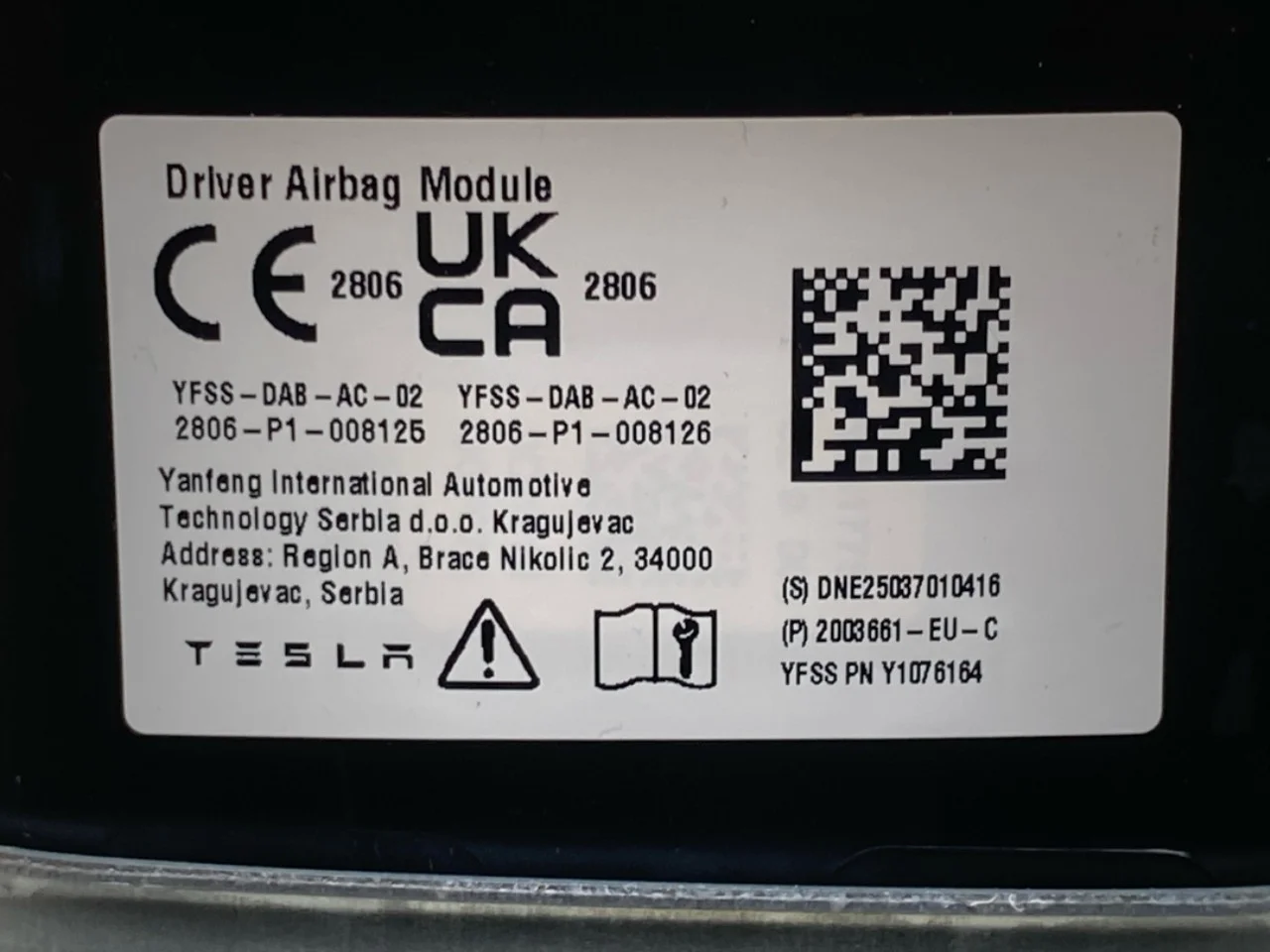 Tesla MODEL Y 2021- Légzsák, kormánypárna nézet 4