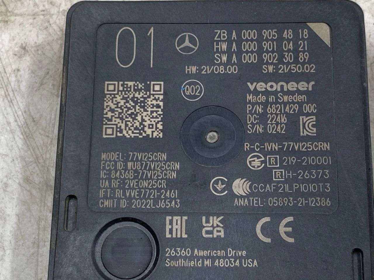 Mercedes EQS SUV X296 2022- Aktív ütközésvédelem érzékelő nézet 3
