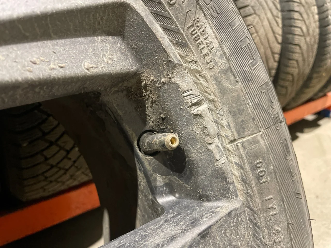 Winter tire with rim view 3