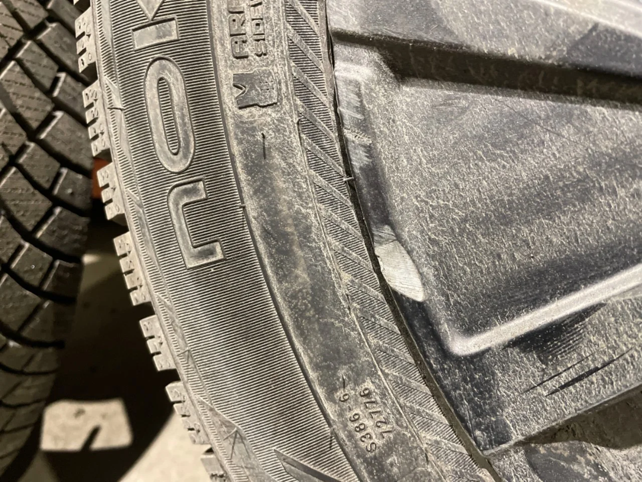 Winter tire with rim view 4