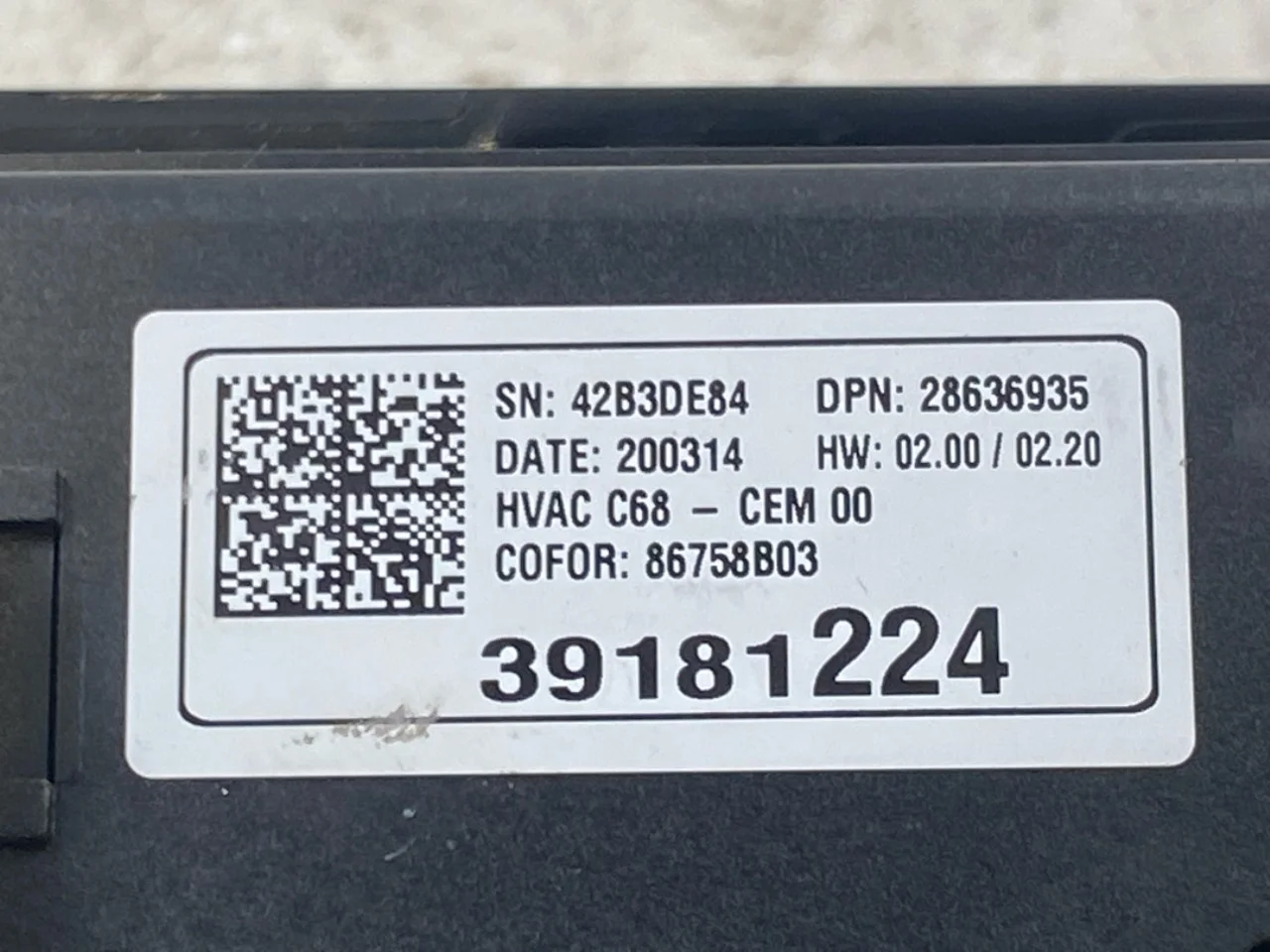 Opel / Vauxhall CORSA F 2020- Heater control unit view 4