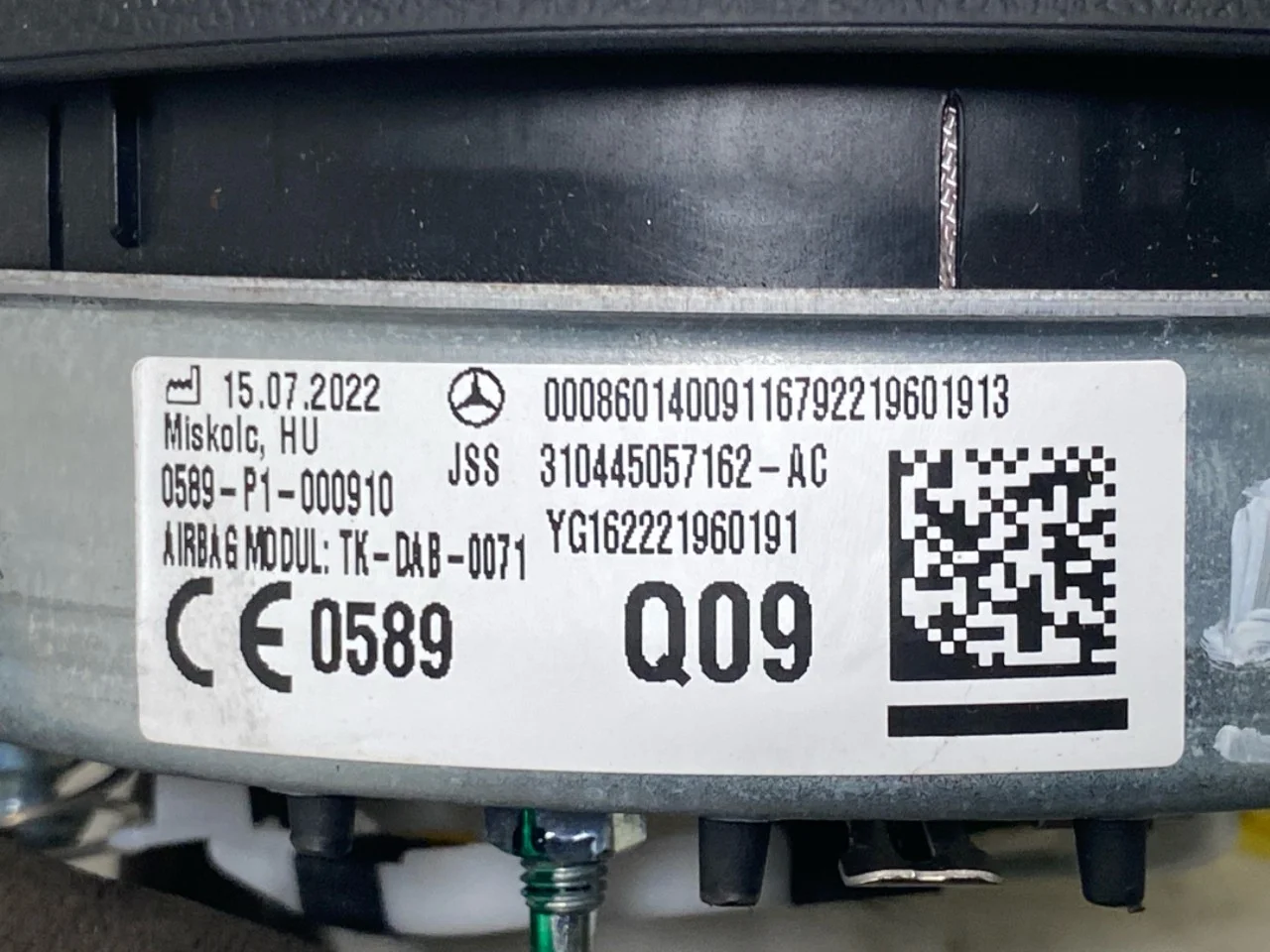 Mercedes EQB X243 2022- Légzsák, kormánypárna nézet 4
