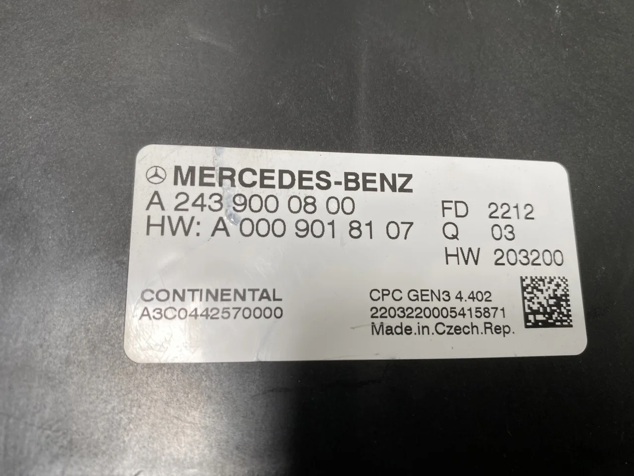 Mercedes EQA H243 2021- Vezérlőegység, váltó nézet 2