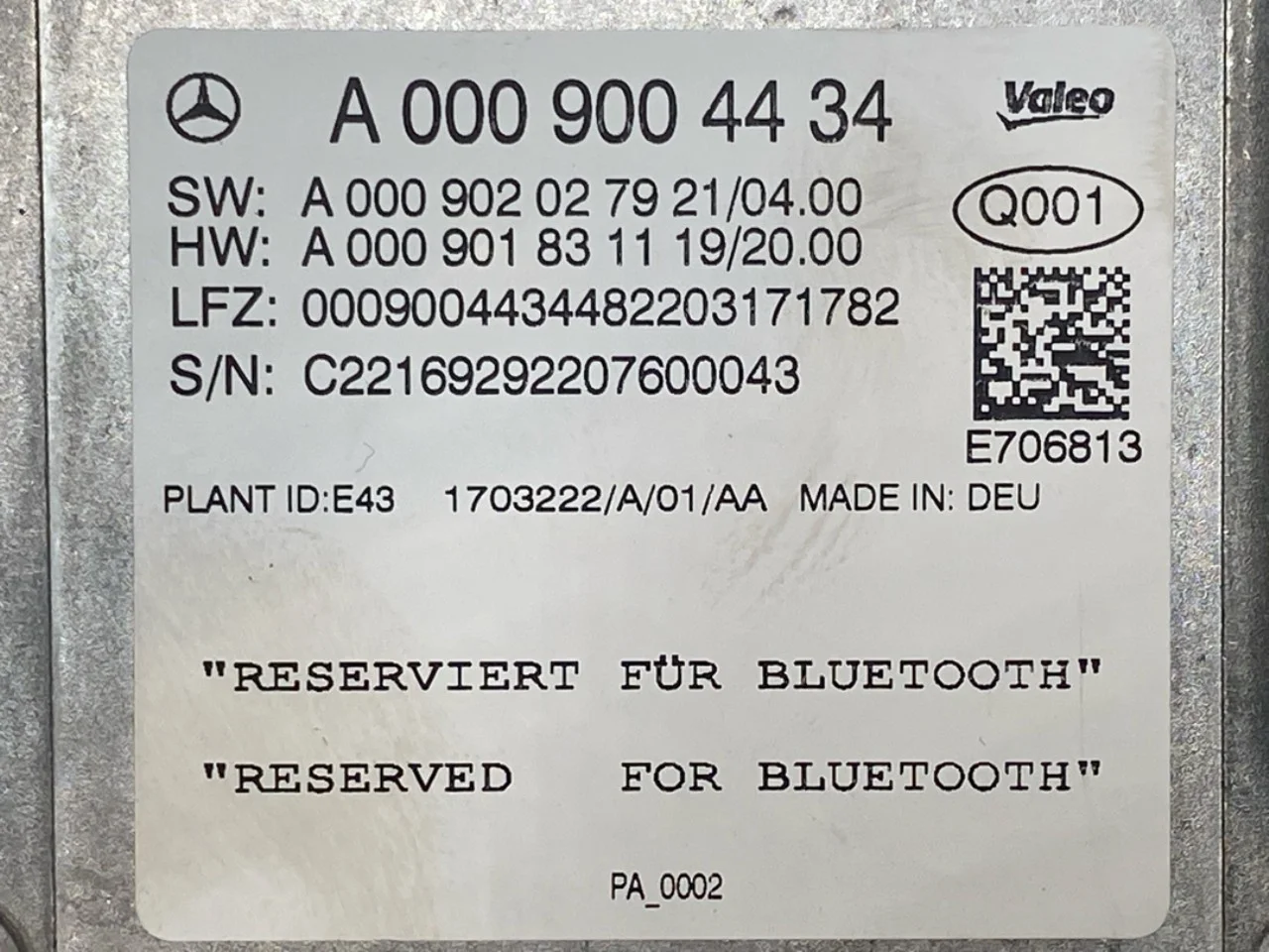 Mercedes EQA H243 2021- Vezérlőegység, parkolássegéd nézet 3