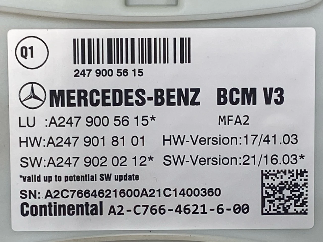 Mercedes EQA H243 2021- Climate control unit view 3