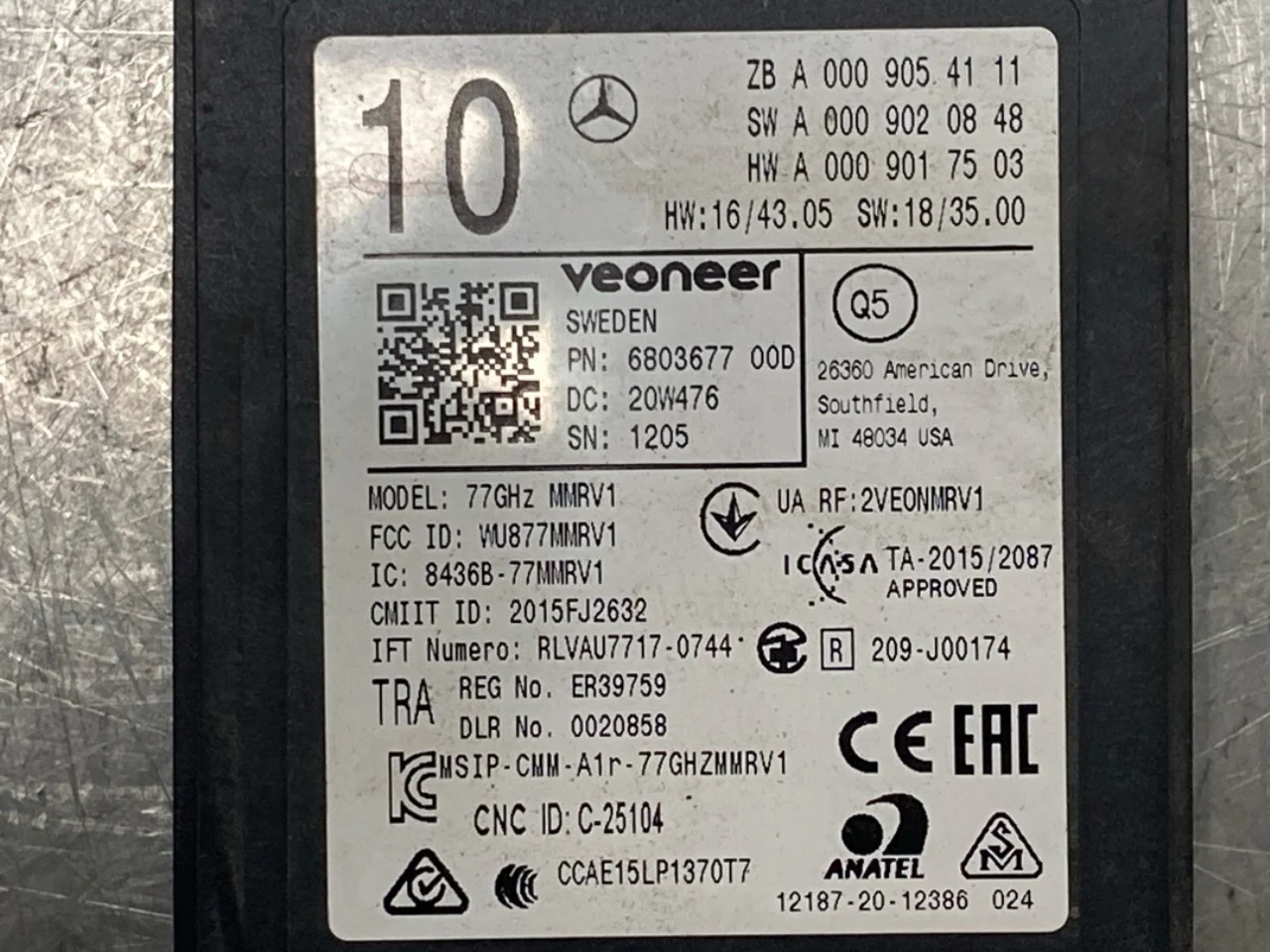 Mercedes EQC 2020- Aktív ütközésvédelem érzékelő nézet 3