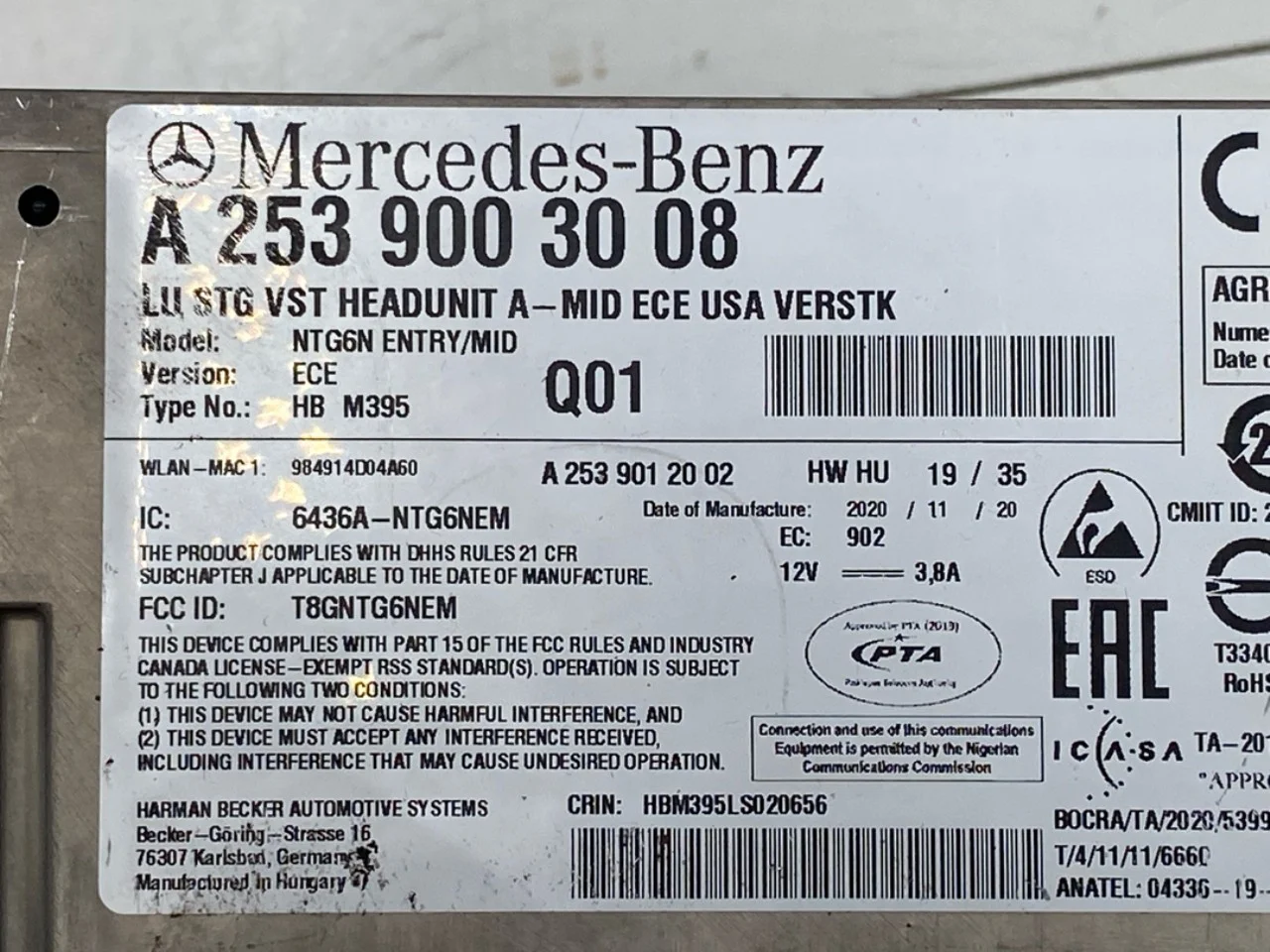 Mercedes EQC 2020- GPS navigáció nézet 3