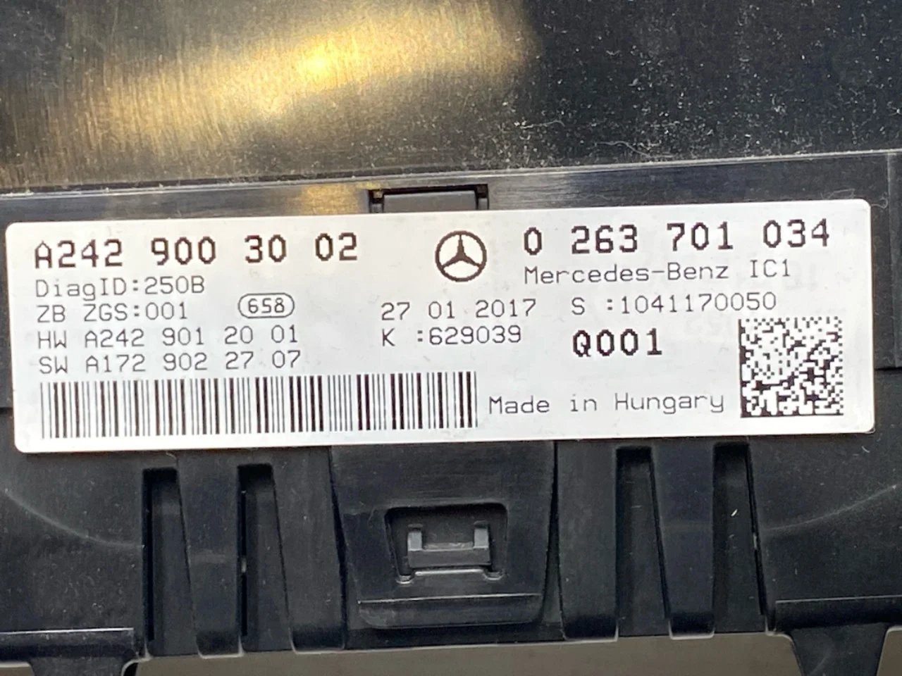 Mercedes B 180-200 W246/W242 2012-19 Műszeregység, kombinált / komplett nézet 3