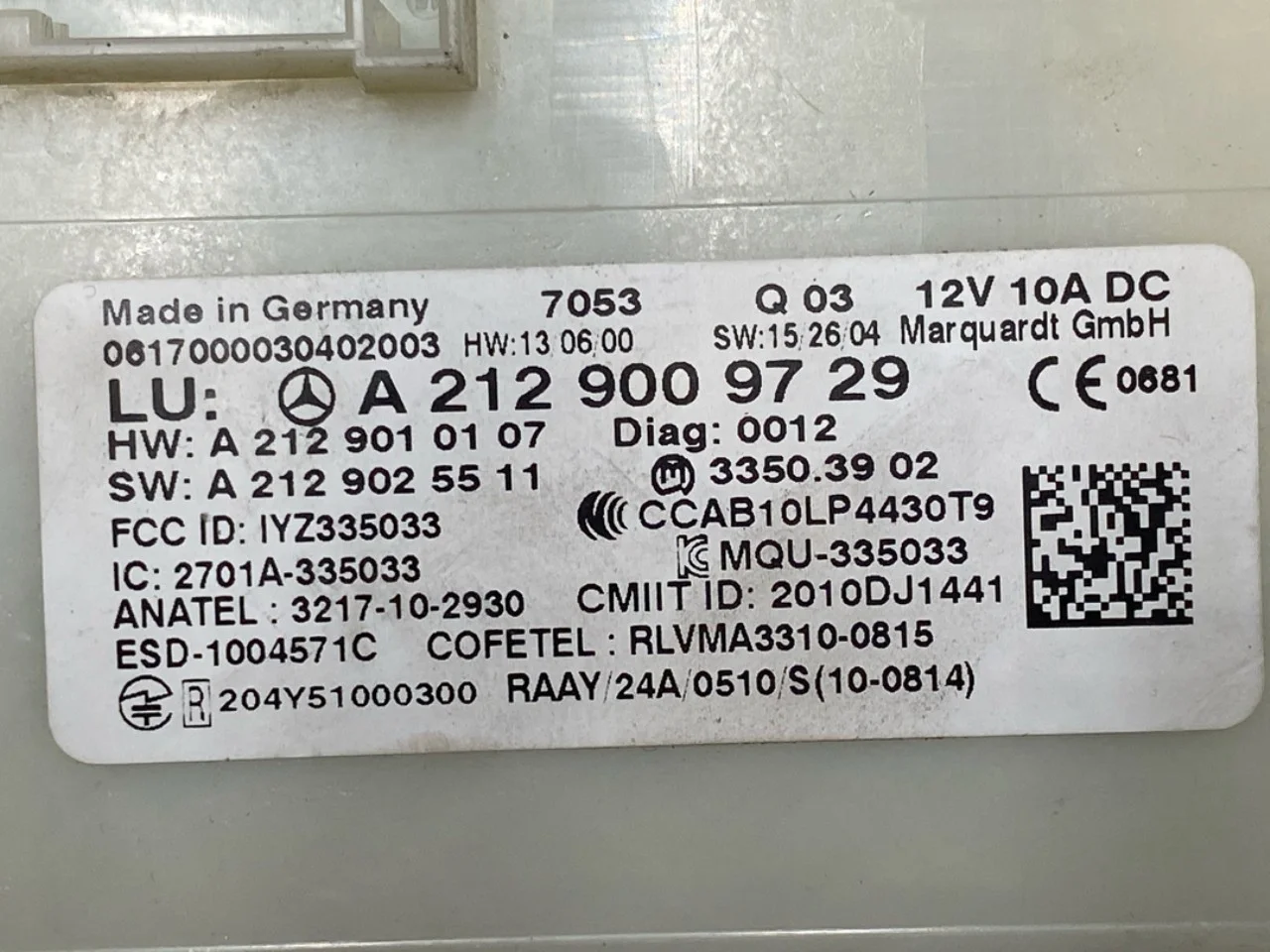 Mercedes B 180-200 W246/W242 2012-19 Vezérlőegység, kulcs nélküli rendszer nézet 3