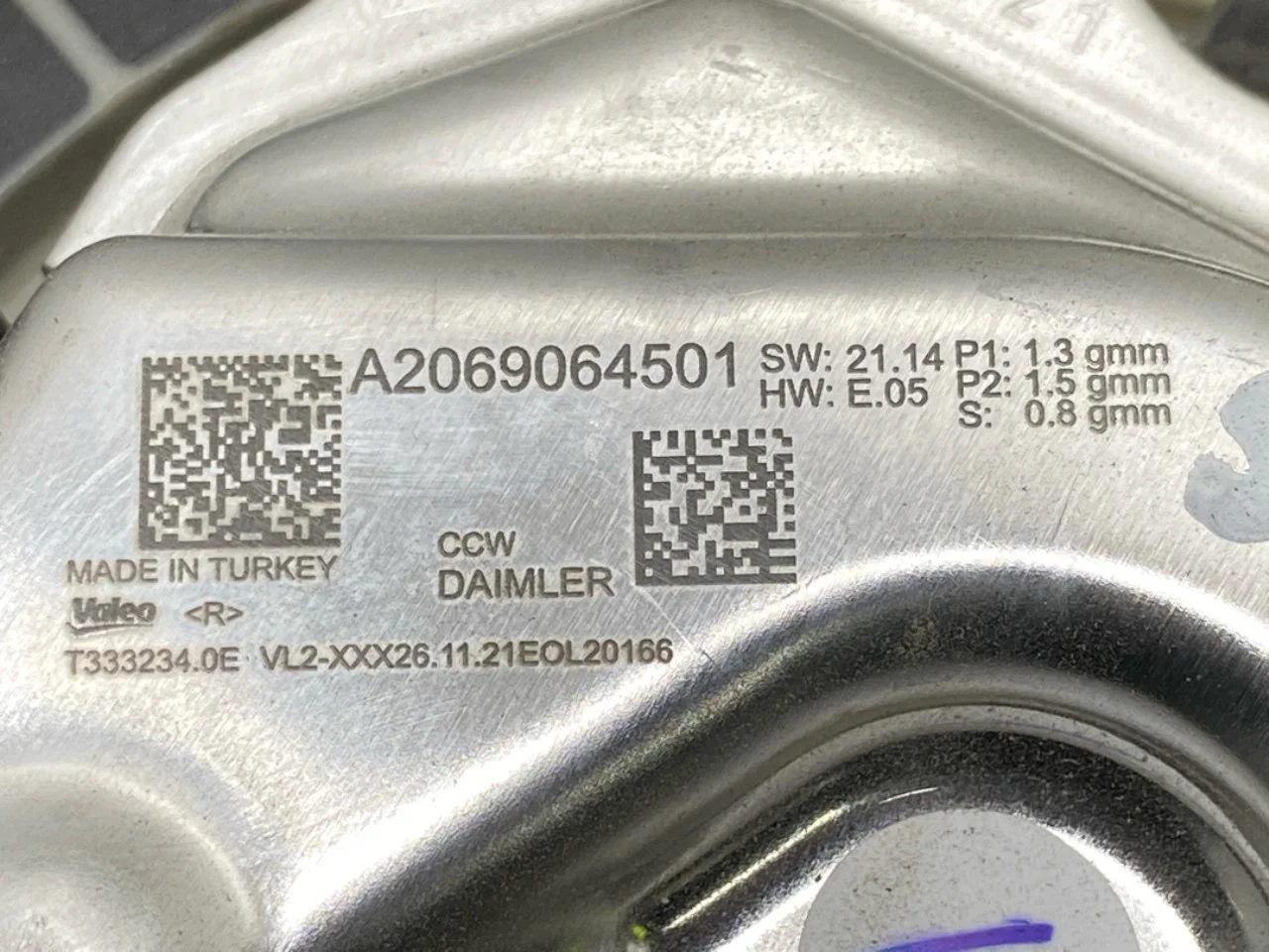Mercedes EQS V297 2022- Fűtésventilátor motor nézet 3