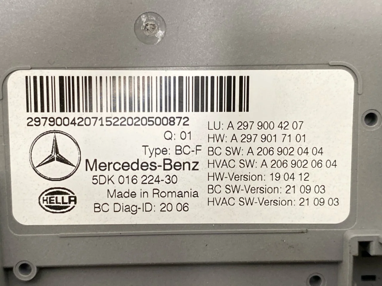 Mercedes EQS V297 2022- Vezérlőegység, egyéb nézet 3
