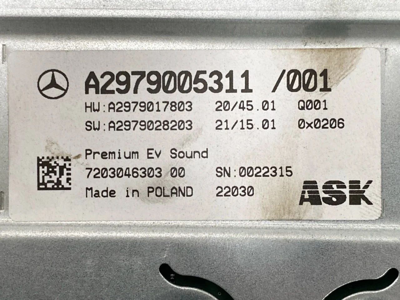 Mercedes EQS V297 2022- Rádió / hifi erősítő nézet 3