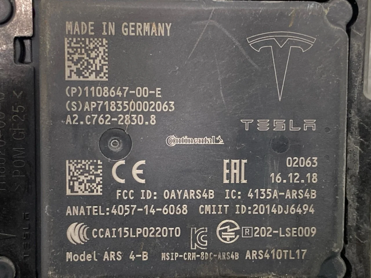 Tesla MODEL X 2016- Tempomat (adaptív) érzékelő nézet 3
