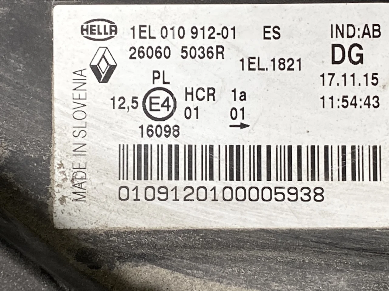 Renault ZOE/E- TECH 2013--> Fényszóró, bal nézet 3