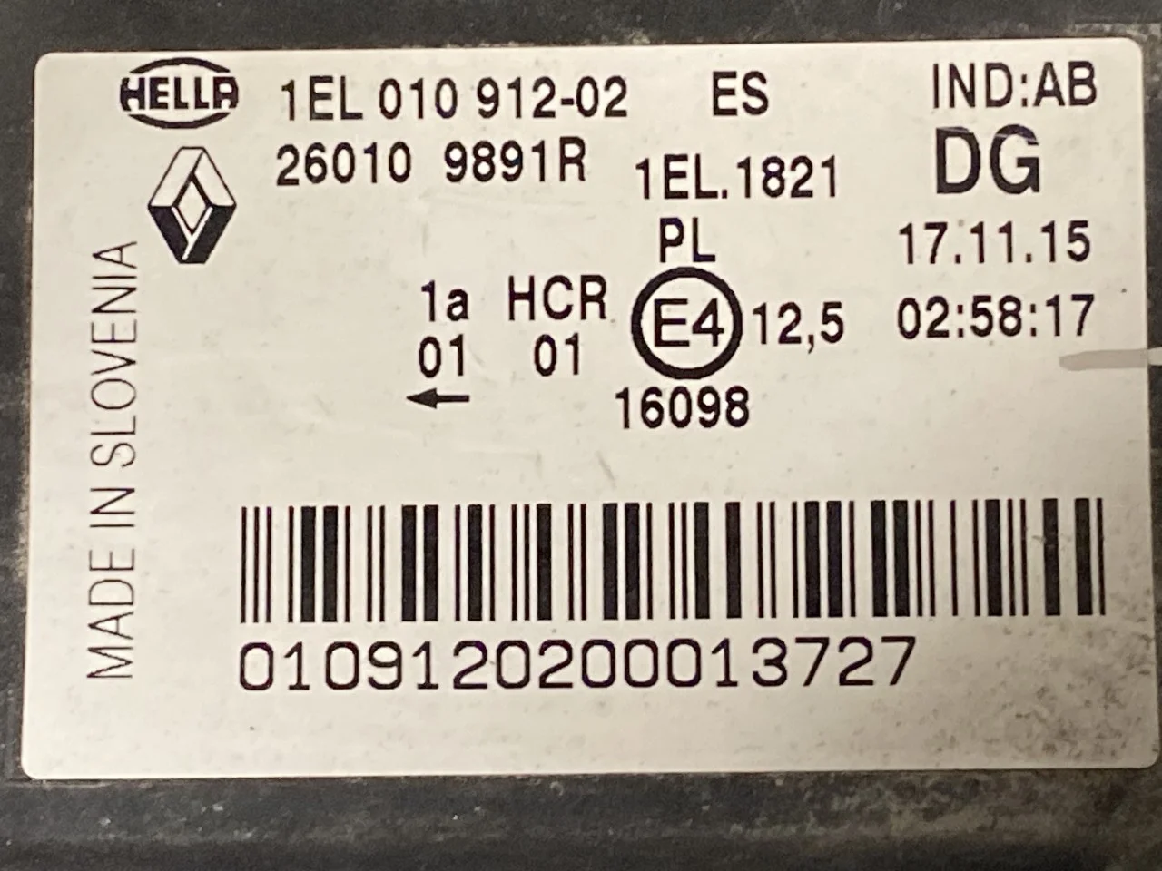 Renault ZOE/E- TECH 2013--> Fényszóró, jobb nézet 3