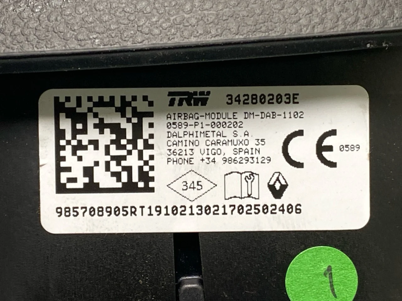 Renault ZOE/E- TECH 2013--> Légzsák, kormánypárna nézet 4