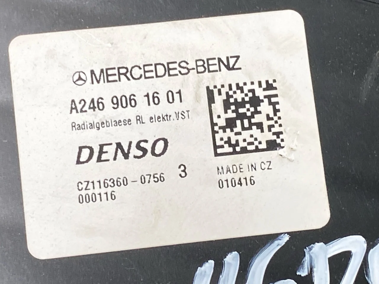 Mercedes B 180-200 W246/W242 2012-19 Heater blower motor view 3