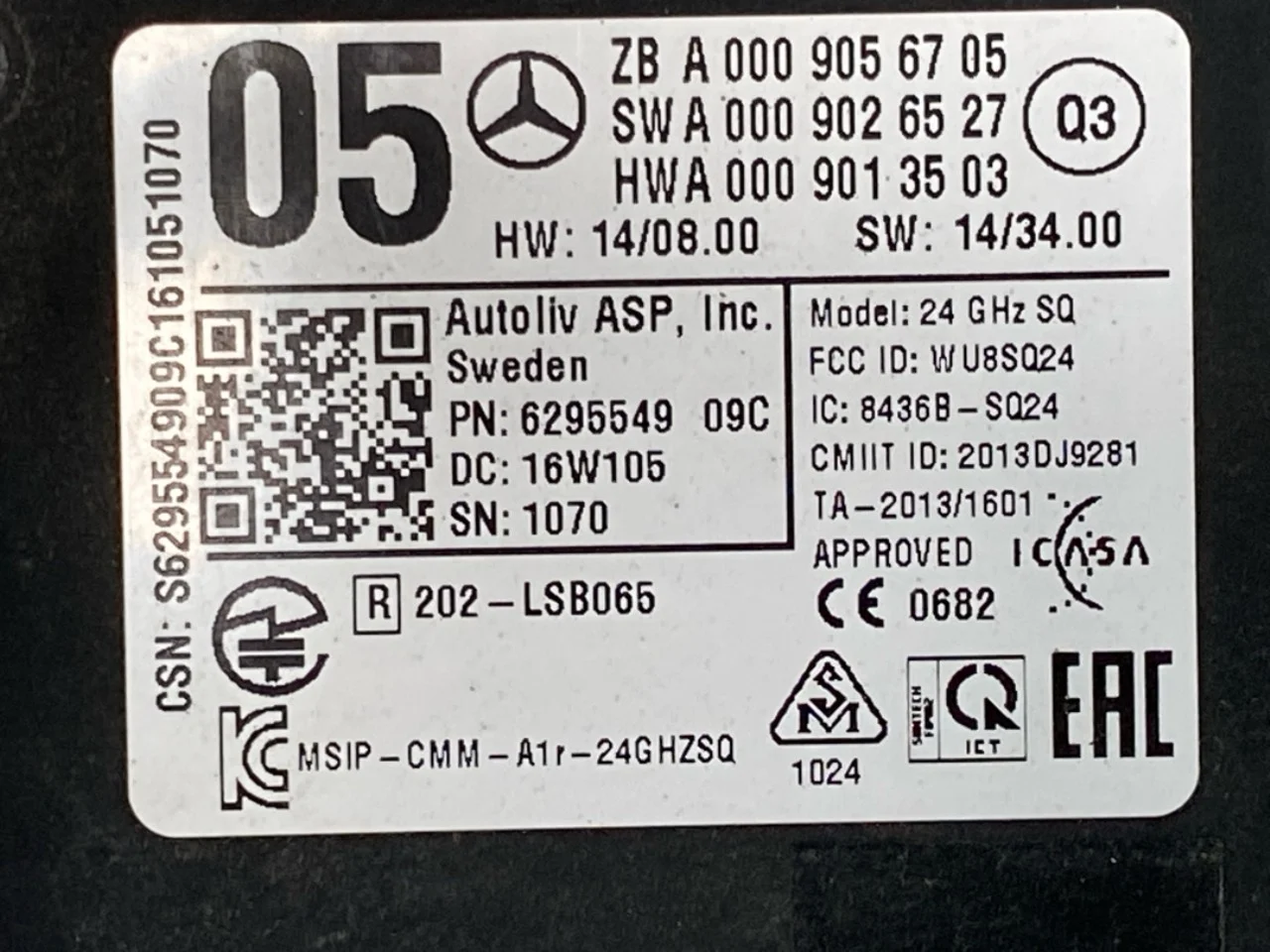 Mercedes B 180-200 W246/W242 2012-19 Tempomat (adaptív) érzékelő nézet 3