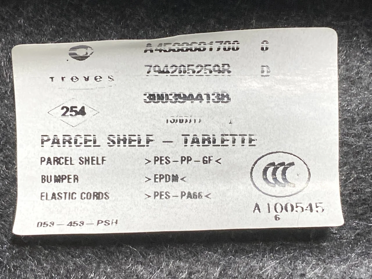Smart FOR FOUR 2014-22 Parcel shelf view 3