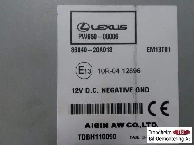 Lexus CT 200H GPS navigáció nézet 2