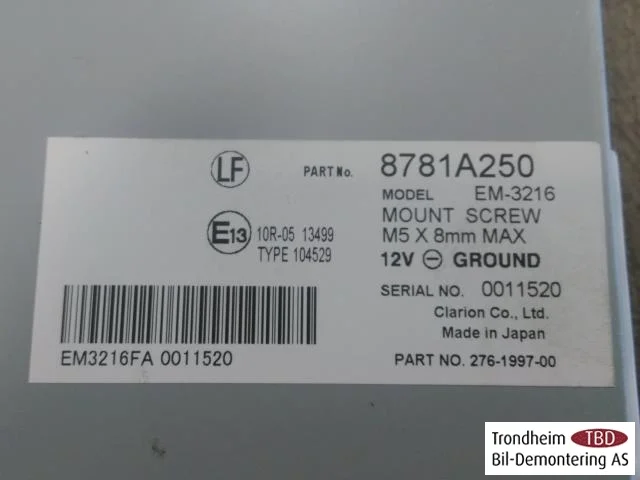 Mitsubishi OUTLANDER 2013-21 Vezérlőegység, egyéb nézet 2