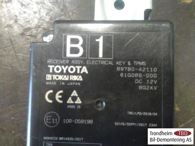Toyota RAV 4 2019 Vezérlőegység, kulcs nélküli rendszer nézet 3