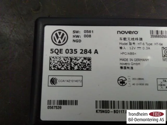 Volkswagen GOLF, E-GOLF VII 2013-20 Vezérlőegység, egyéb nézet 3
