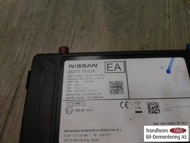 Nissan LEAF 2017-24 Vezérlőegység, egyéb nézet 2