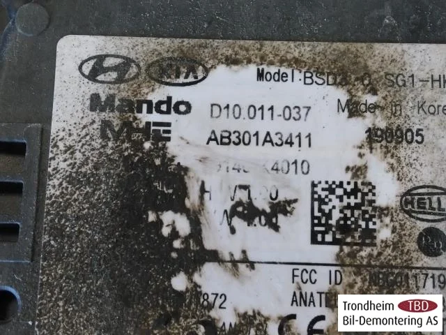 Hyundai KONA / ELECTRIC 2018-23 Aktív ütközésvédelem érzékelő nézet 3