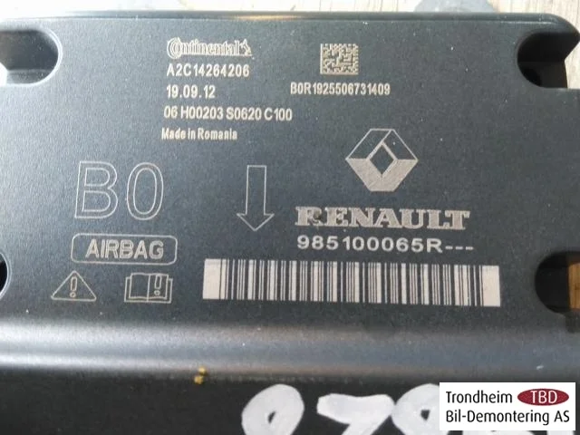 Renault ZOE/E- TECH 2013--> Légzsák elektronikai egység nézet 4
