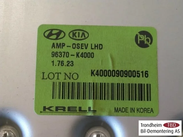 Hyundai KONA / ELECTRIC 2018-23 Rádió / hifi erősítő nézet 3
