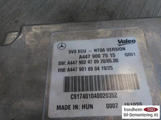 Mercedes V W447//W640/W448 2014- Vezérlőegység, parkolássegéd nézet 3