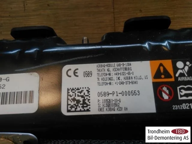 Tesla MODEL S 2013- Légzsák, térd nézet 4