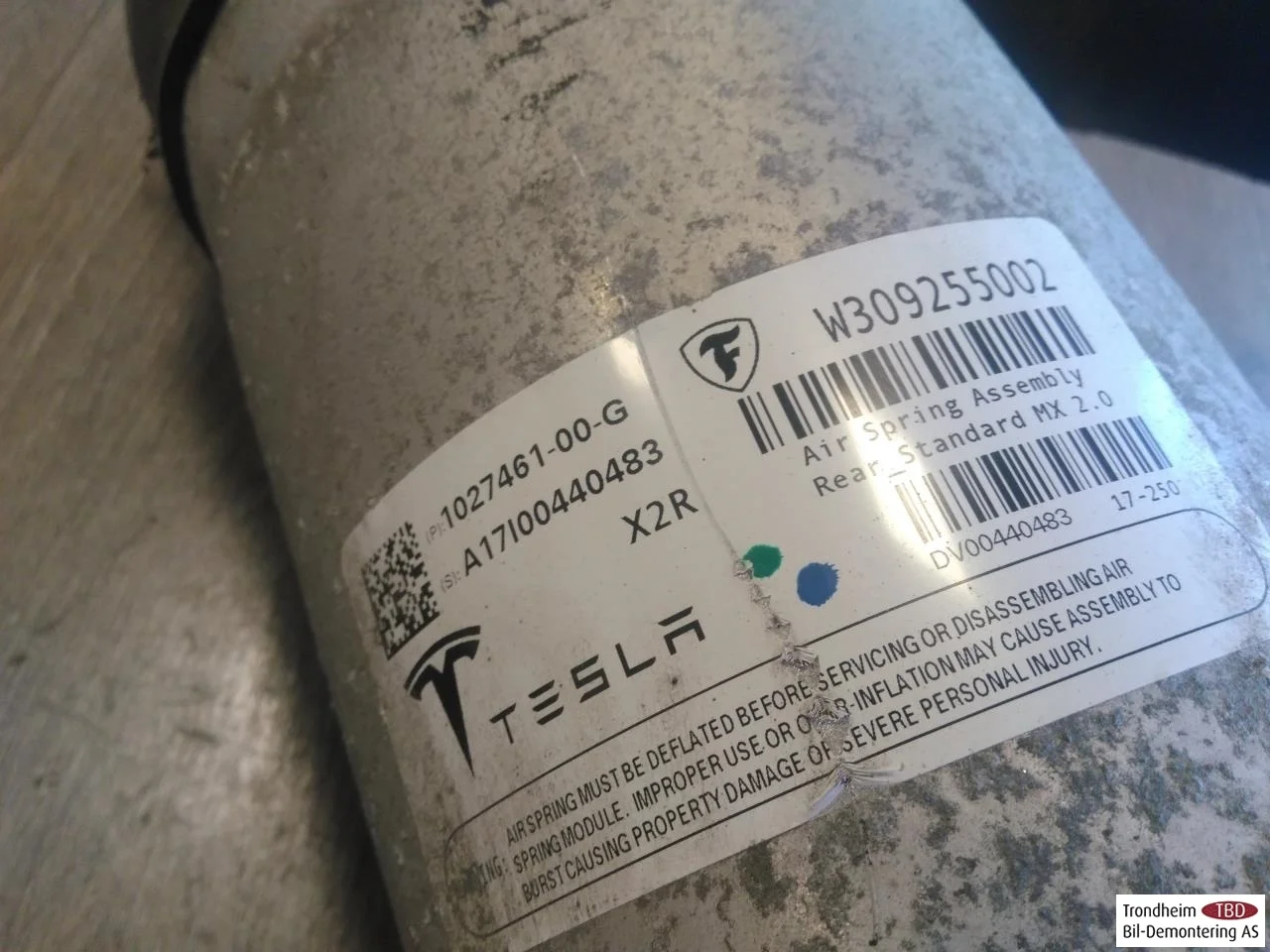 Tesla MODEL X 2016- Air spring bellows / air cushion, level control view 4