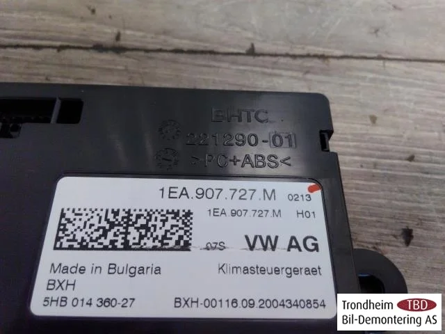 Volkswagen ID.3 2021- Vezérlőegység, klíma nézet 2