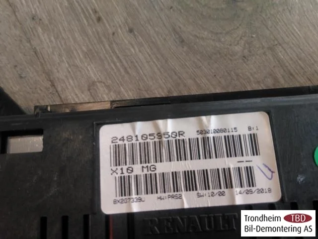 Renault ZOE/E- TECH 2013--> Instrument cluster assembly view 4
