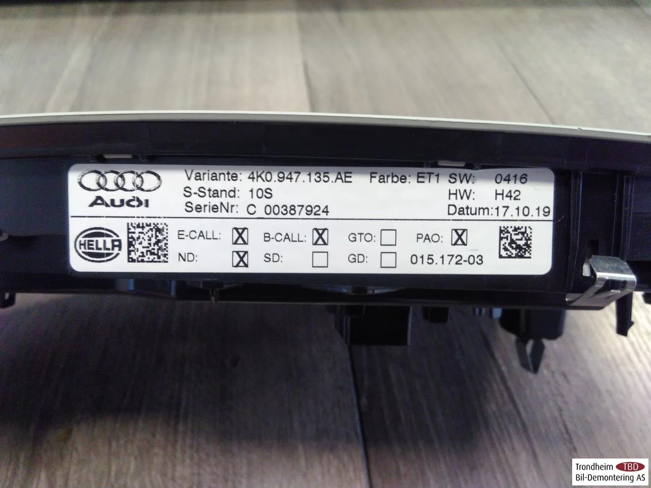 Audi E-TRON, S GE 2019- Tetővilágítás (belső lámpa) nézet 4