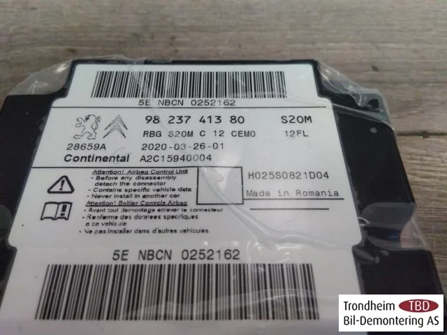 Peugeot 208/E-208 2020-> Airbag control unit view 3